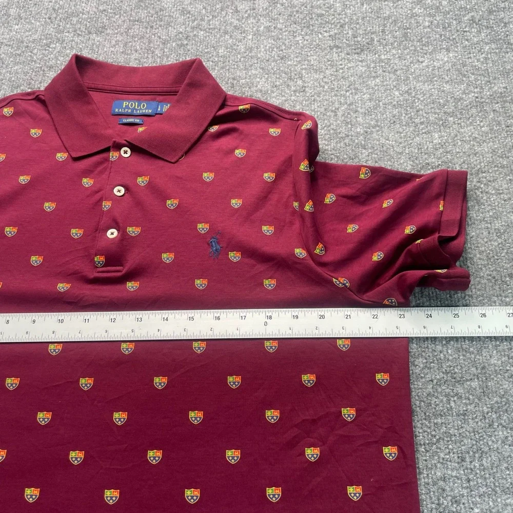 Polo Ralph Lauren Polo Shirt Mens Large Burgundy Crest Classic Fit